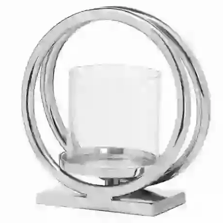 Ohlson Silver Large Twin loop Candle Holder